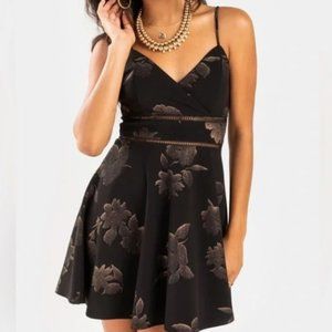 Francescas black with sparkle gold floral dress size M